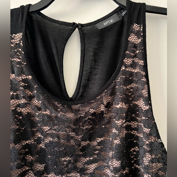 Beautiful lace design. Apt 9 tank top, black color. - Picture 2 of 13